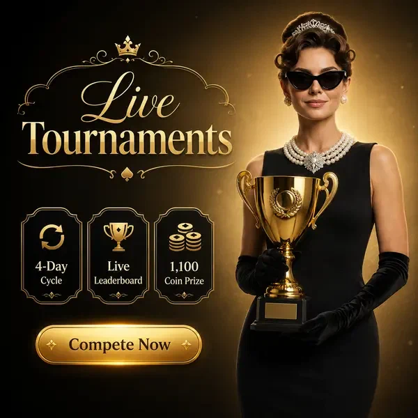 Campeón de crupier en vivo en Casino Infinity sosteniendo trofeo de torneo dorado con orgullo